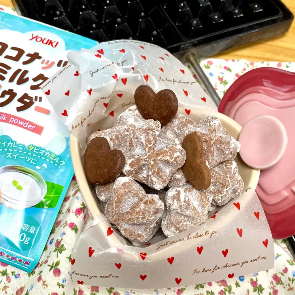 ココナッツココアワッフルクッキー でバレンタイン💝|sakurakoさん