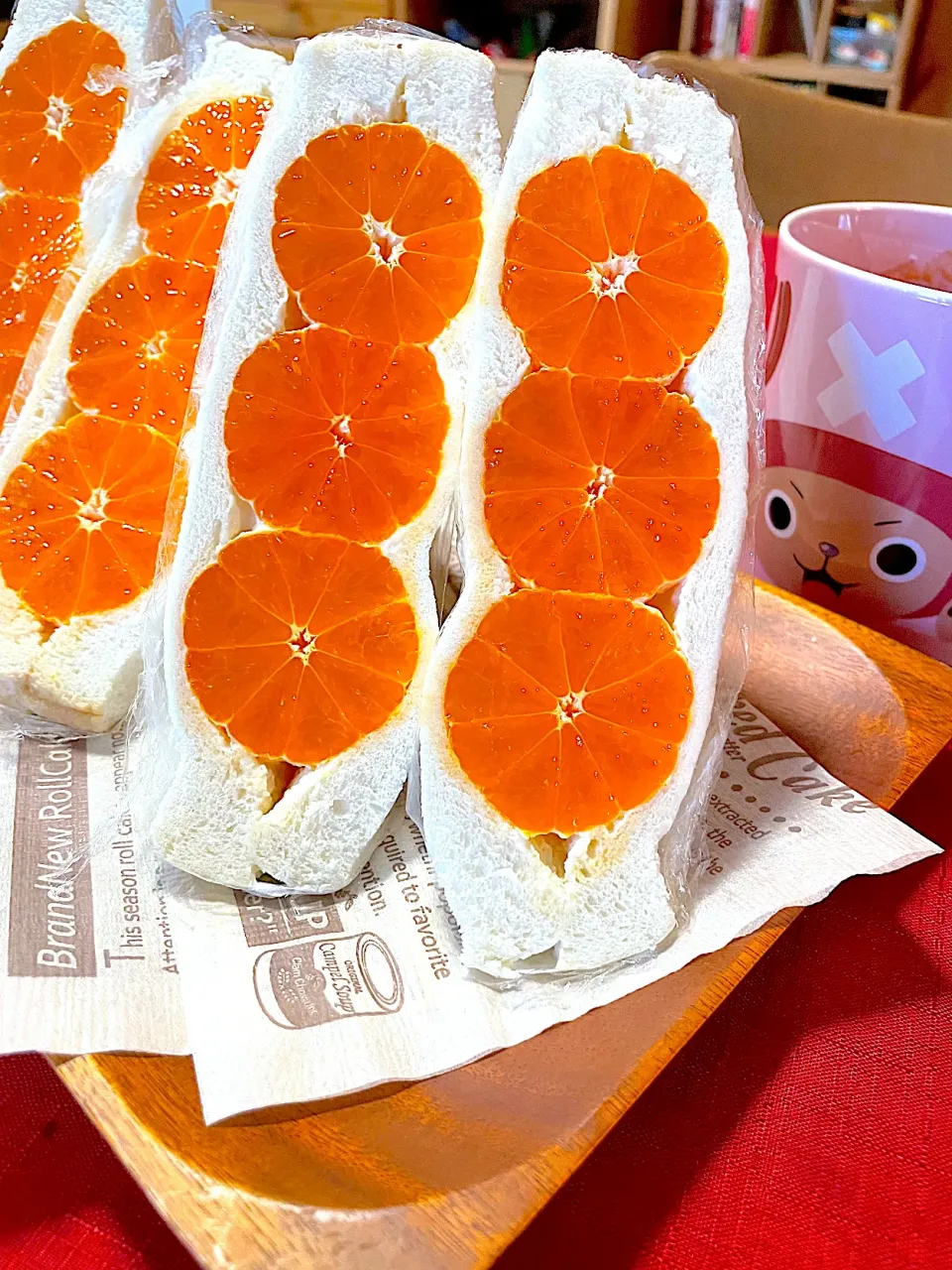 Snapdishの料理写真:フルーツサンド🍊|おかちさん