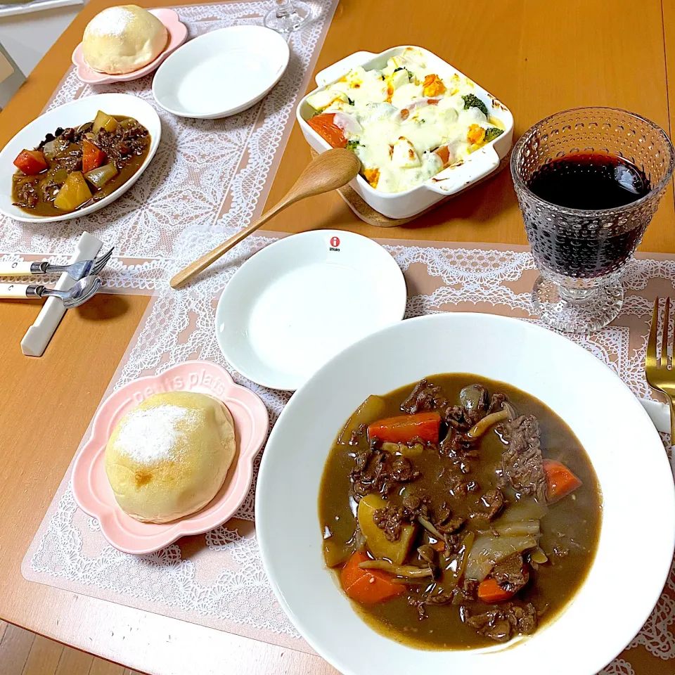 バレンタインディナー🍽（でも、パパ不在www）|かなママさん