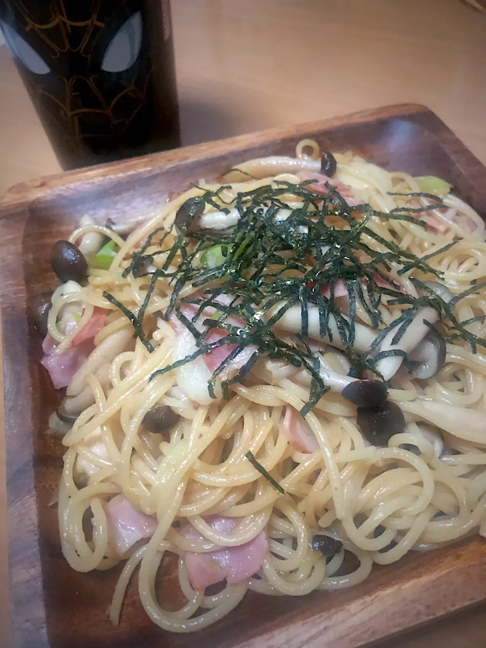 ベーコンとしめじの柚子胡椒パスタ|黒蜜きなこさん