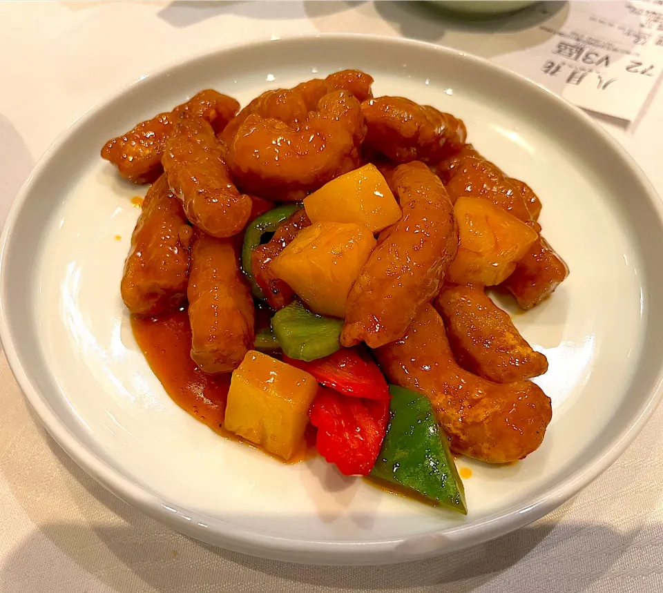 Sweet and sour pork, pineapple|skyblueさん