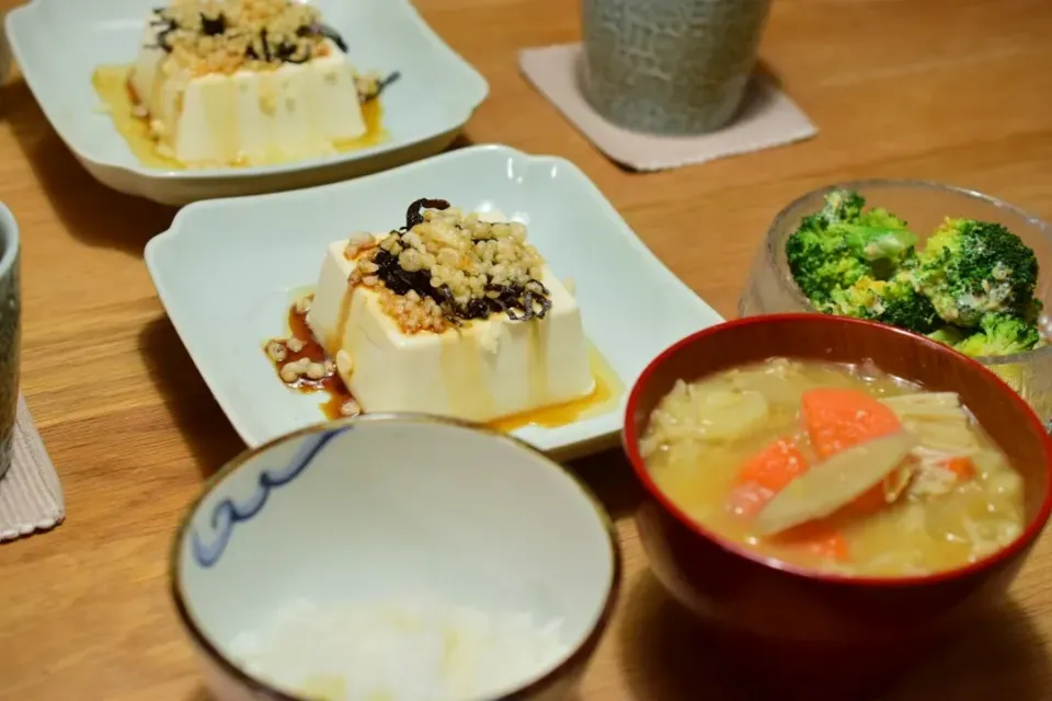 天かすと塩昆布の冷奴|うにんぱすさん