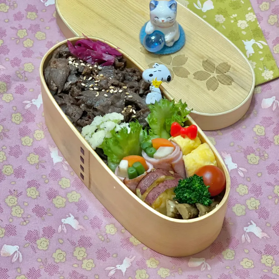 牛しぐれ煮☘️の💙ちゃんお弁当　2/13月|sweet homeさん