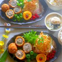 くるくる巻き巻き大葉肉巻きフライ定食