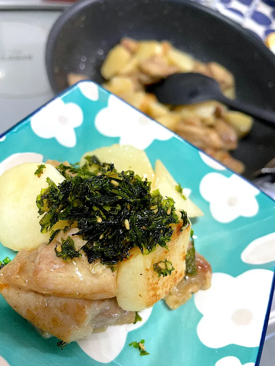 鶏と山芋の麺つゆわさび炒め|＊C＊さん