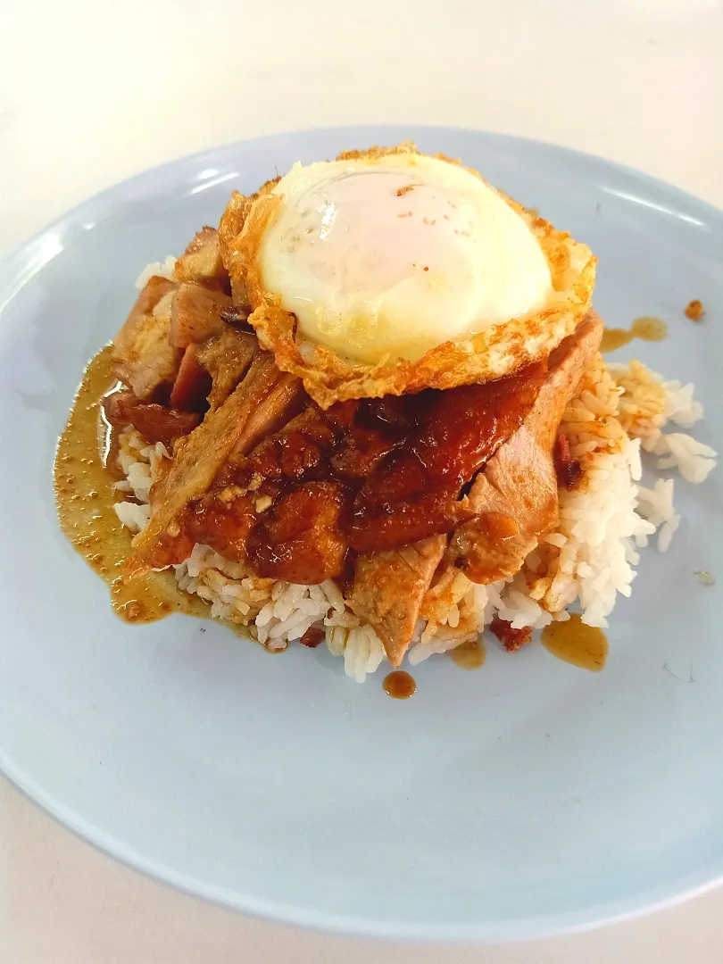 Snapdishの料理写真:Rice w/ Roasted Duck & Crispy Pork Topped w/ Fried Egg  🍚🦆🐷🍳🤤|An'leeさん