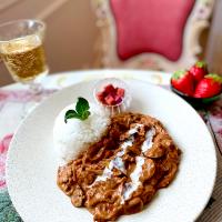 濃厚ビーフストロガノフ💕カリポリ大根添え