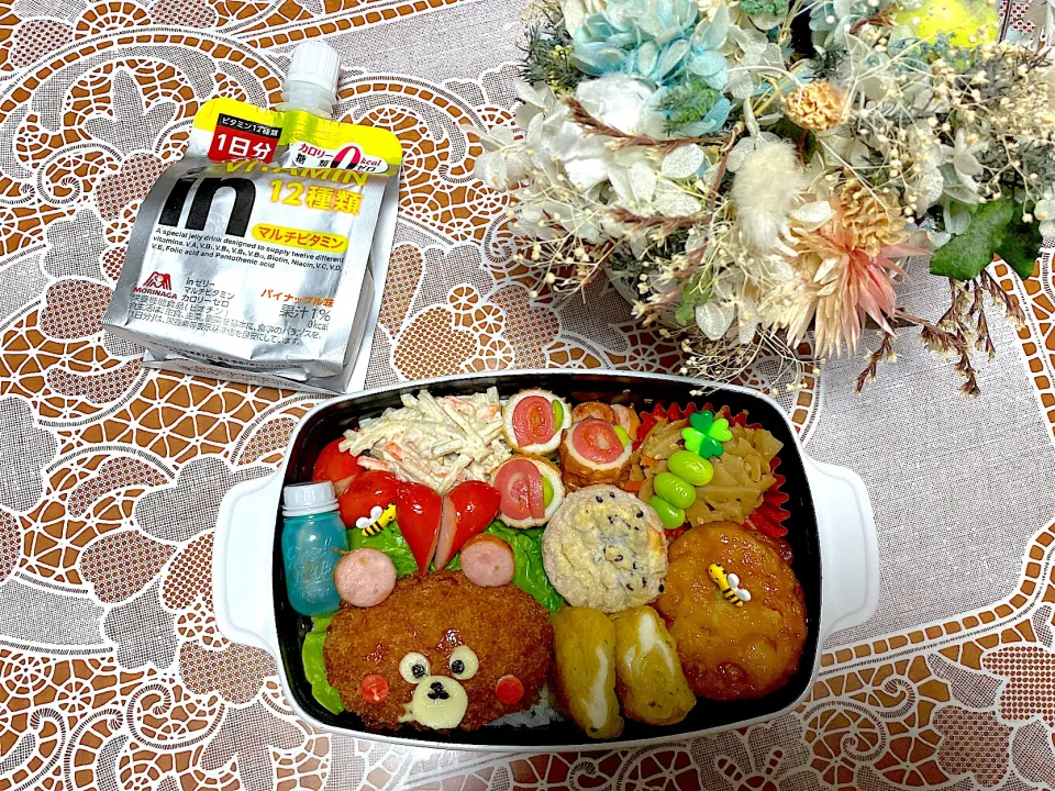 Snapdishの料理写真:2023.2.19はくまさんのメンチカツ弁当⭐️|makoさん