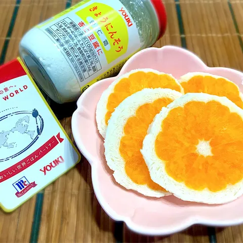 「杏仁霜」を使ってみたSnapdishの料理・レシピ写真:丸ごとみかん🍊杏仁アイス🧊