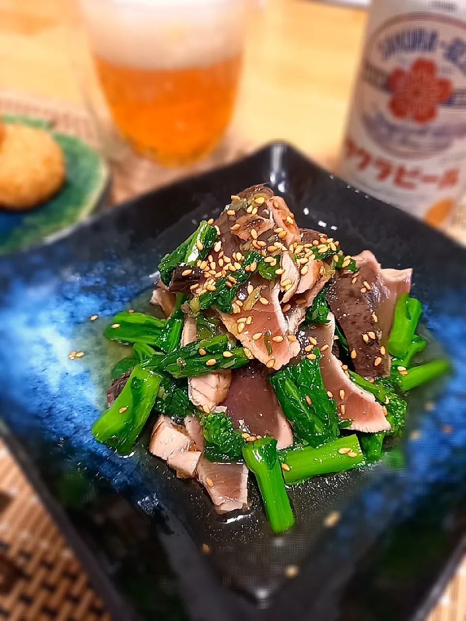 鰹と菜の花のわさび和え|ぶんぶくさん