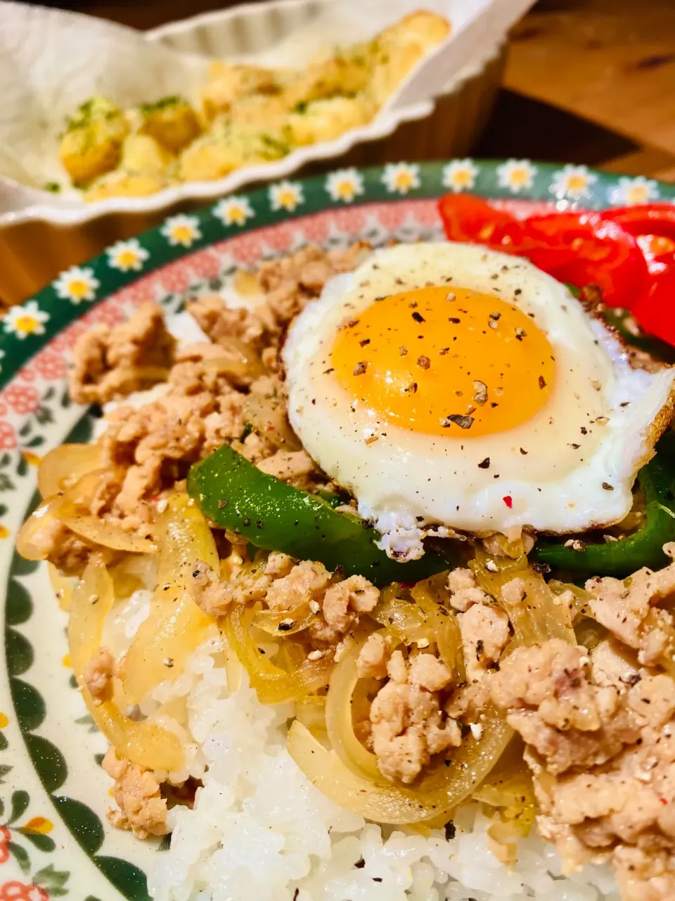 ガパオライスと長芋の磯揚げ。|ソラさん