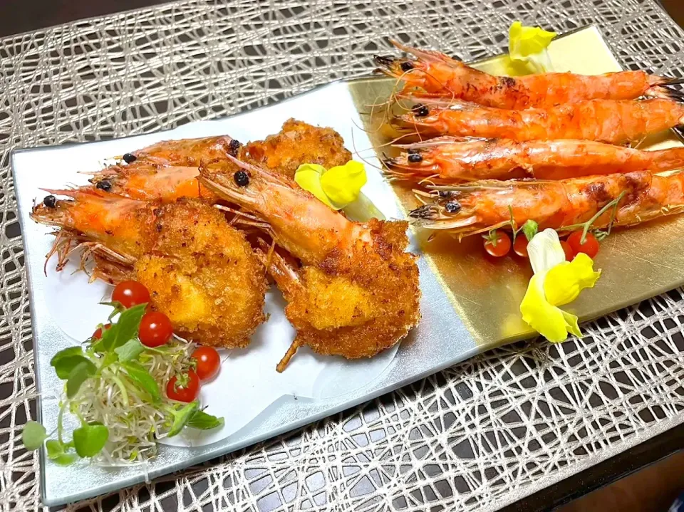 🦐ミニブリーの海老巻きフライ＆海老の塩焼き🦐|foodanalystＭＩＫＩさん