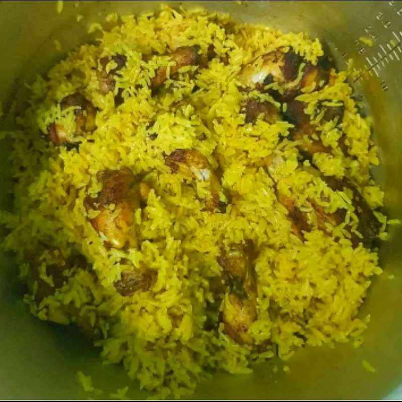 biryani rice with deep fried chicken|patlovestocookさん