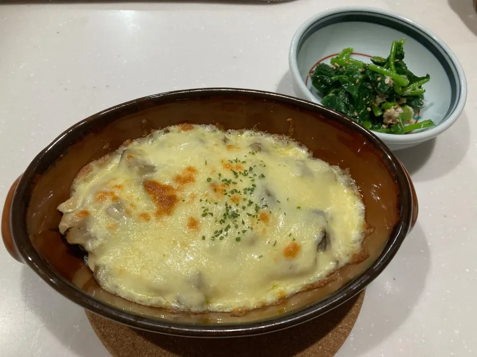 茄子とささみの味噌チーズ焼き|ばうちゃんさん