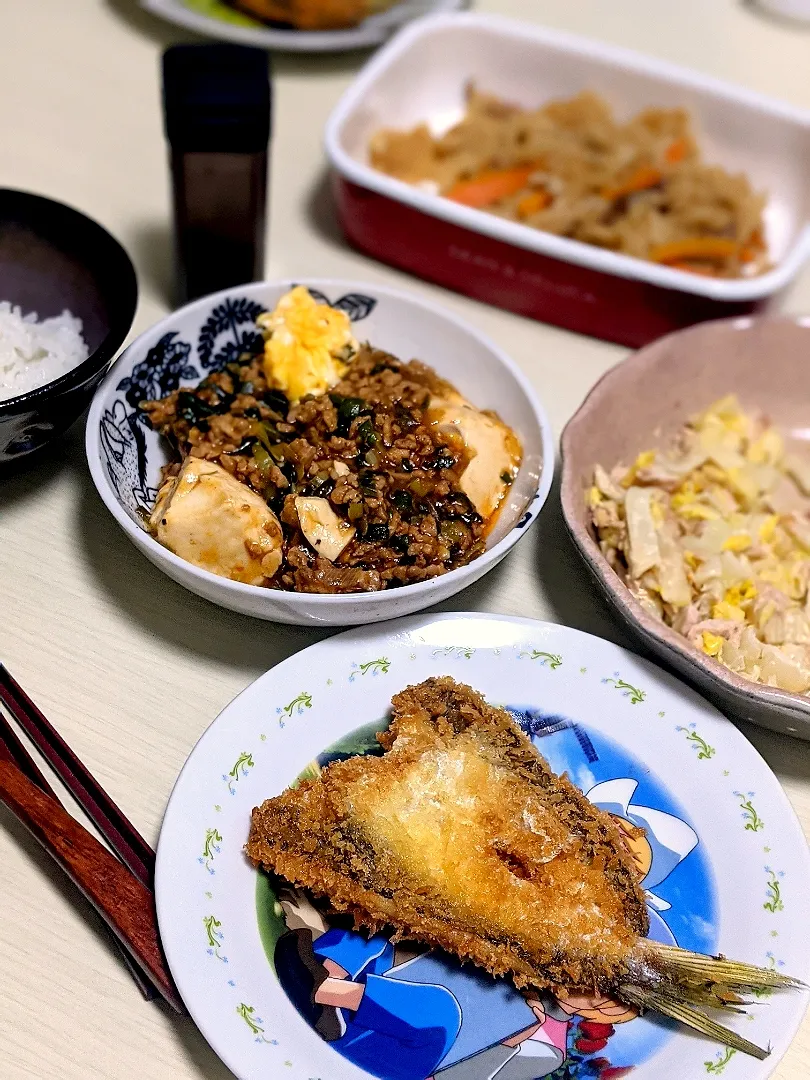 麻婆豆腐＆カマスフライ|まりさん