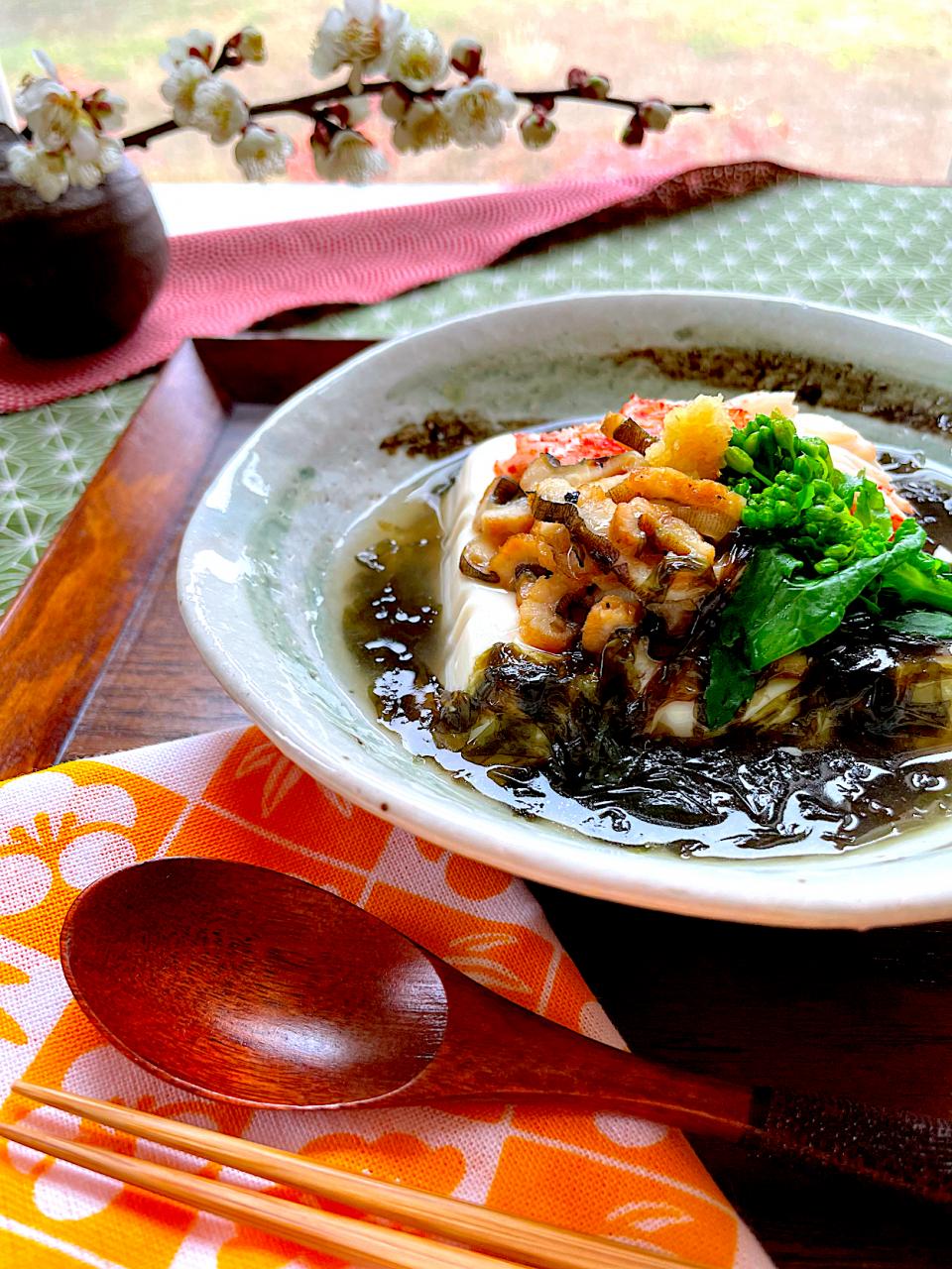 磯の香り〜生海苔餡を纏った煮奴