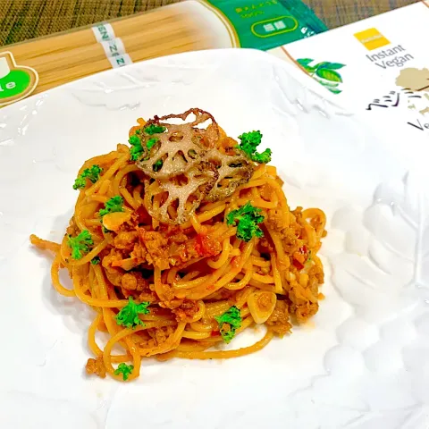 「インスタントヴィーガン　ベジミートソース」を使ってみたSnapdishの料理・レシピ写真:暗殺者のパスタ🍝