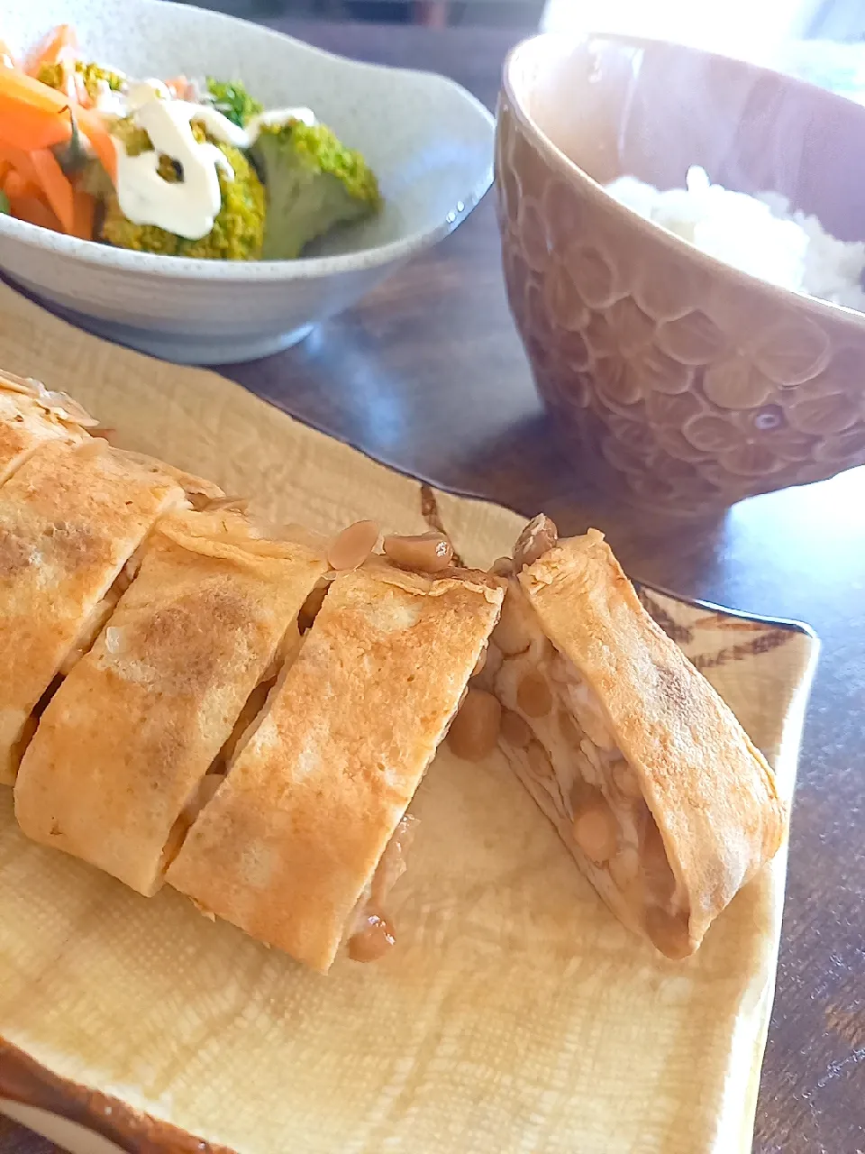 朝食☀️🍴納豆卵焼き|明子さん