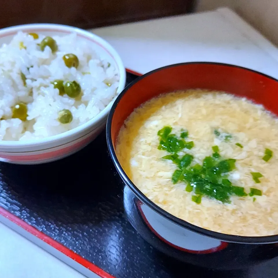 豆ご飯とかきたま汁|あかね空さん