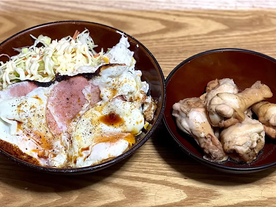 ☆ハムエッグ丼 ☆鶏手羽元煮|まぁたんさん