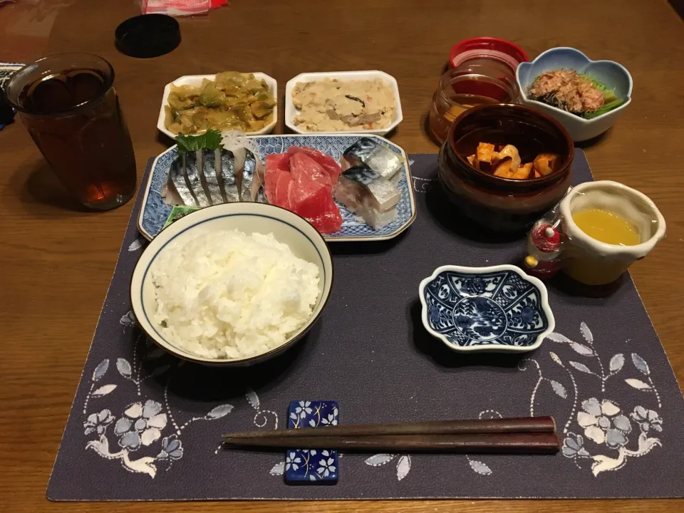 鮪、しめ鯖、鯖寿司(夕飯)|enarinさん