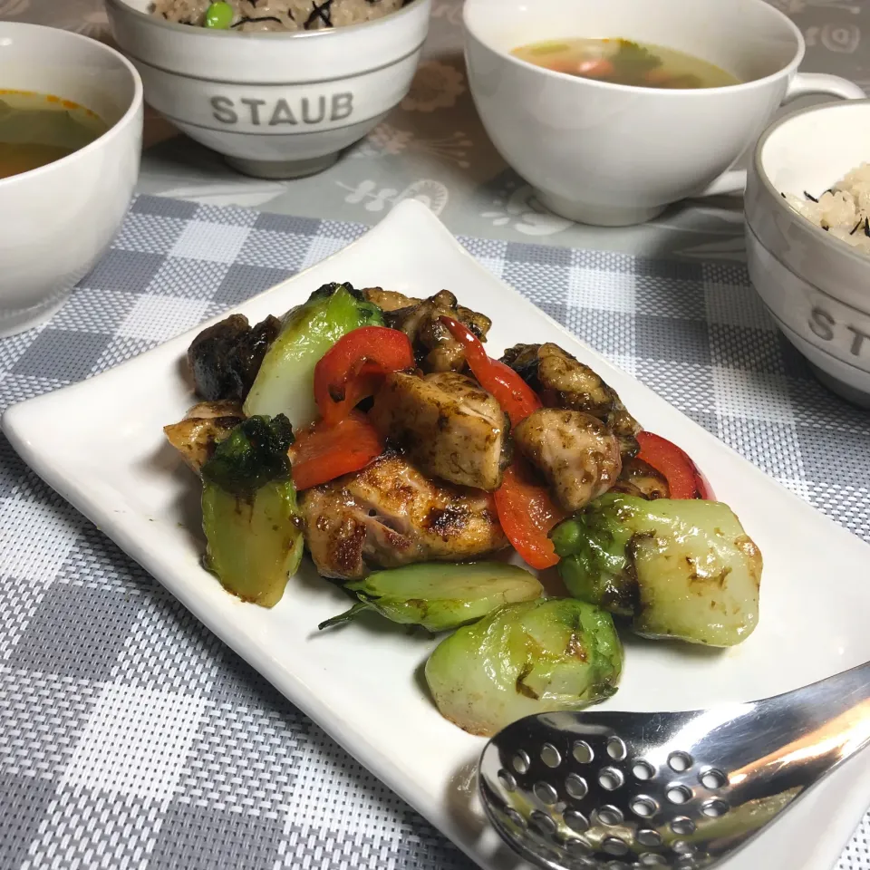 鶏肉と祝蕾の岩のり炒め|さらっと🍀さん