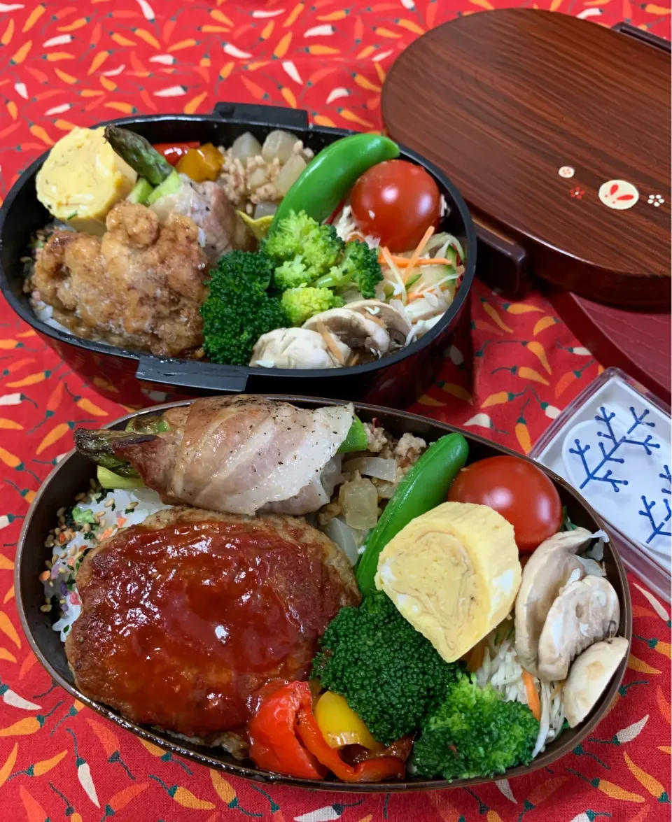 Snapdishの料理写真:旦那&自分弁当🍱|がおりんさん