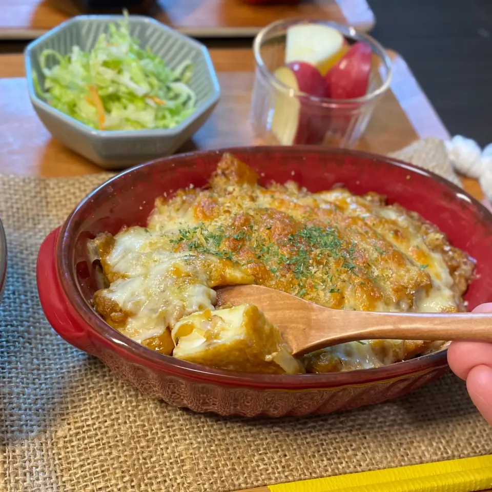 厚揚げカレーグラタン|ちぐあささん