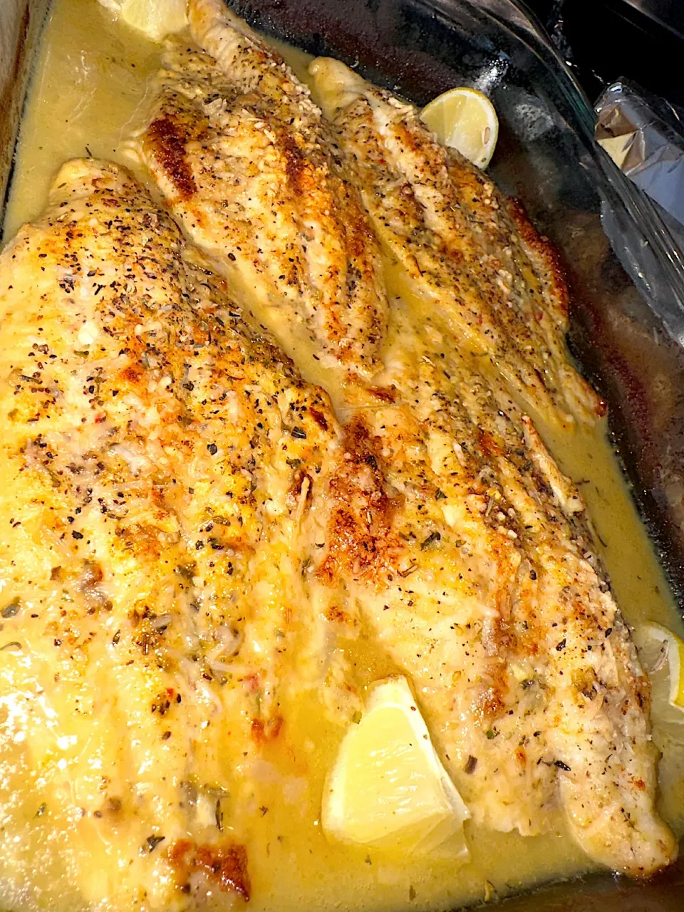 Garlic Parmesan crusted fish on thee menu|Tawanjaさん