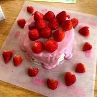 Snapdishの料理写真:お豆腐クリームのデコレーションケーキ💗|ariiさん