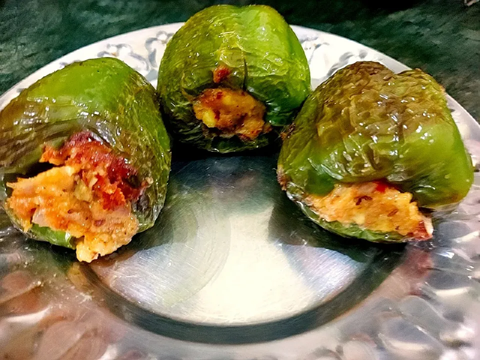 Paneer stuffed Shimla Mirch recipe.|Udnr Learningさん