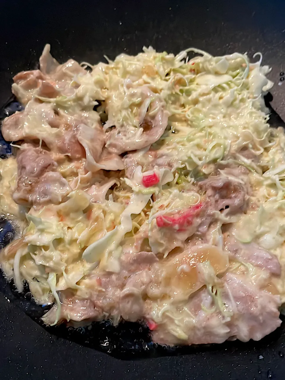 肉じゃが、生姜焼きの残りでお好み焼き⤴️|abekoさん