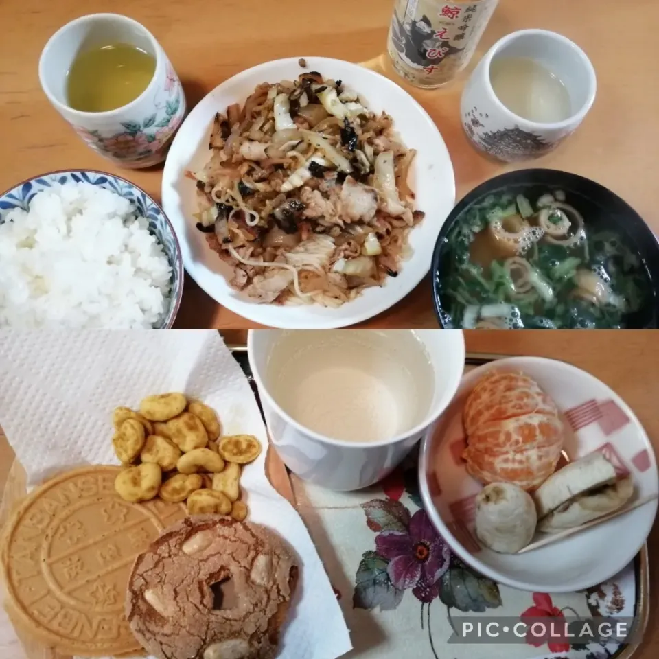 Snapdishの料理写真:ソーメンちゃんぷるーとおやつ|よっちんさん