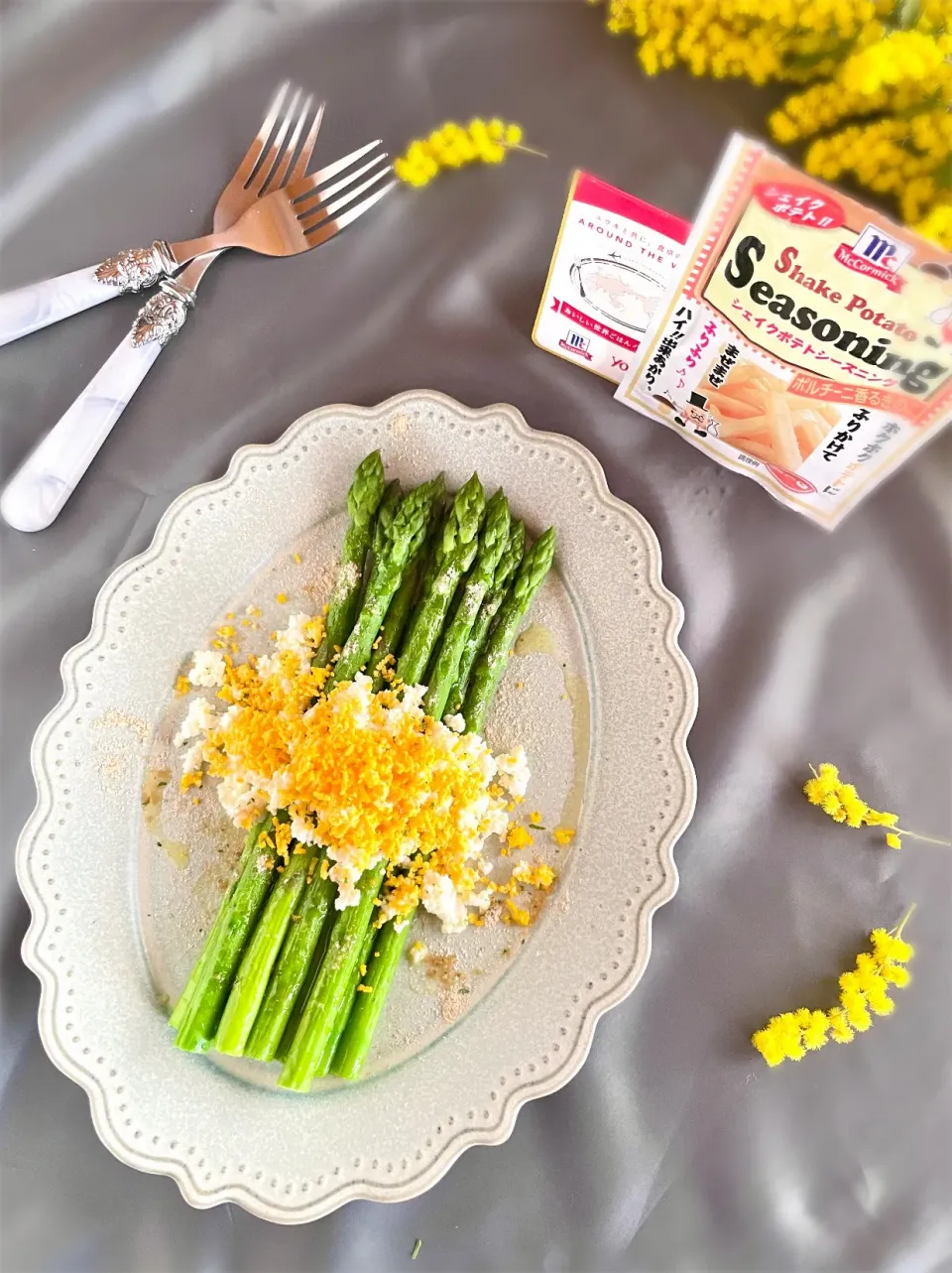 ポテトシーズニングで「アスパラのミモザサラダ🥗 ͛.*」です♡♡|sucreroomさん