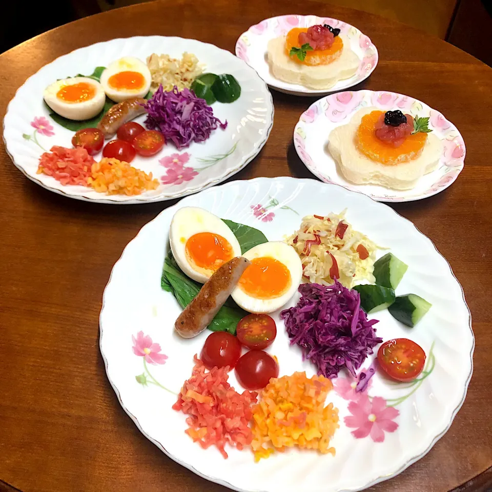 henryさんの料理 蒲郡みかん🍊紅玉🍎ブルベリー🫐オープンサンド🥗モーニングプレート💐|henryさん