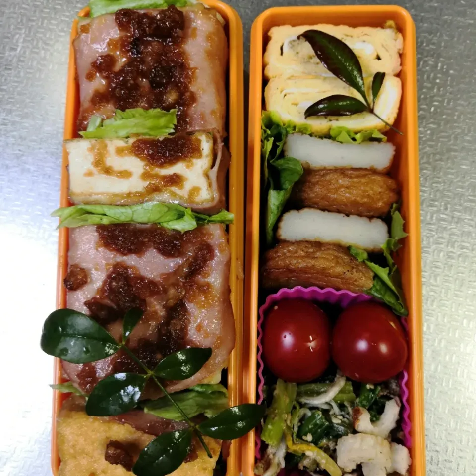 3月  1日　今日のお弁当

▼厚揚げのハムチーズ巻ピカタ（カットレット風）|いいひとあっちゃんさん