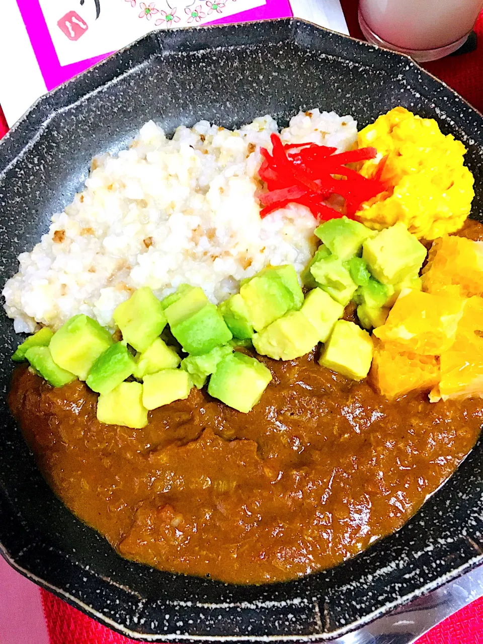 Snapdishの料理写真:今日のモーニングは玄米粥とガラムマサラカレー🍛|HAMI69さん