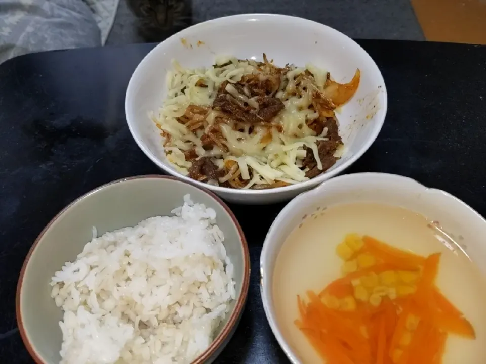 Snapdishの料理写真:夜勤明け3月スタートダッカルビチーズの和牛版定食を食し夜勤に備えます|Tarou  Masayukiさん