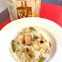玉露園さんのしいたけ茶を使ってきのこの炊き込みピラフ🍄