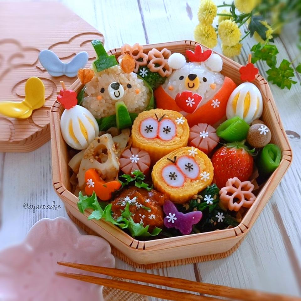 🌸🎎くまさん🐻🐻ひなまつり弁当