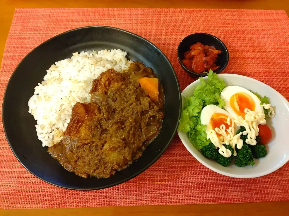 ☆チキンカツカレー
☆サラダ
☆福神漬|chikakoさん