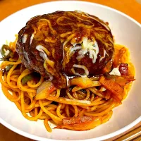 スパゲッティナポリタン ハンバーグ乗せ|Mutoo58さん