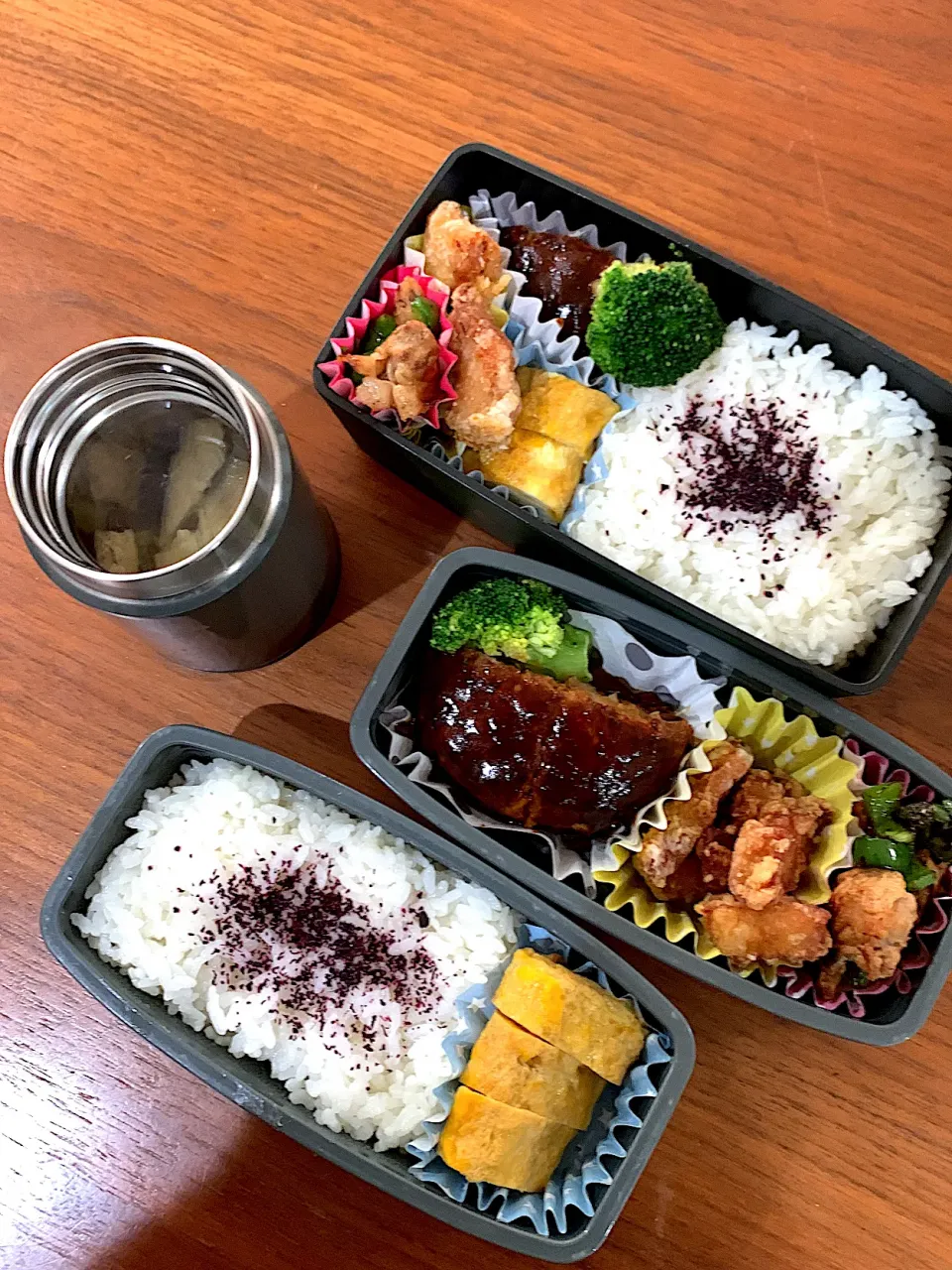 Snapdishの料理写真:2023/3/3 中3息子&旦那弁当|こうれい母さん