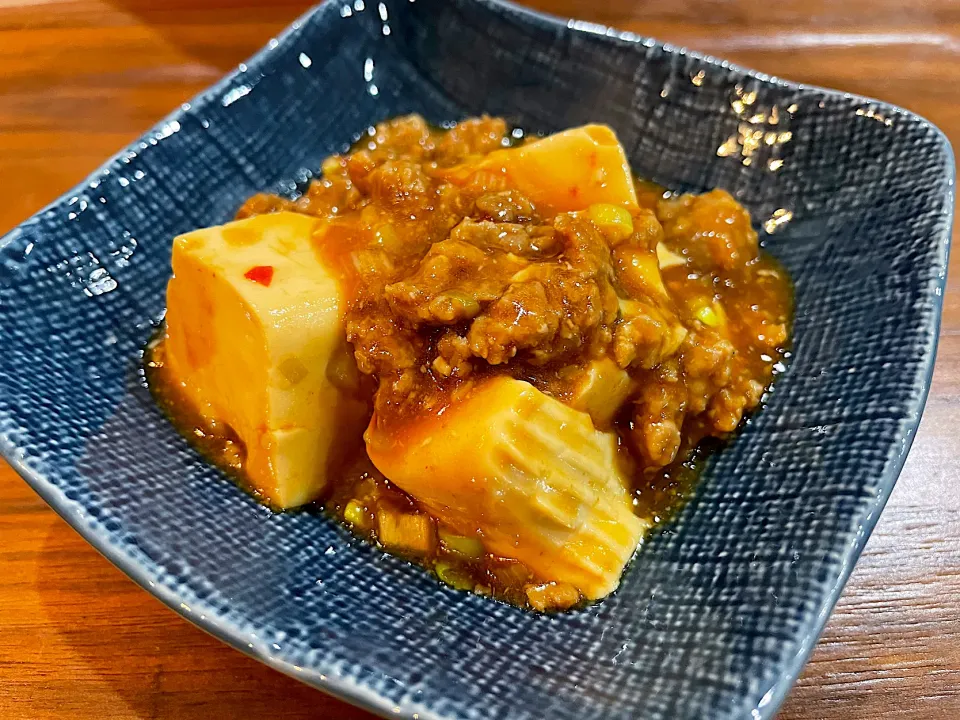 挽肉たっぷり麻婆豆腐|むぎおさん