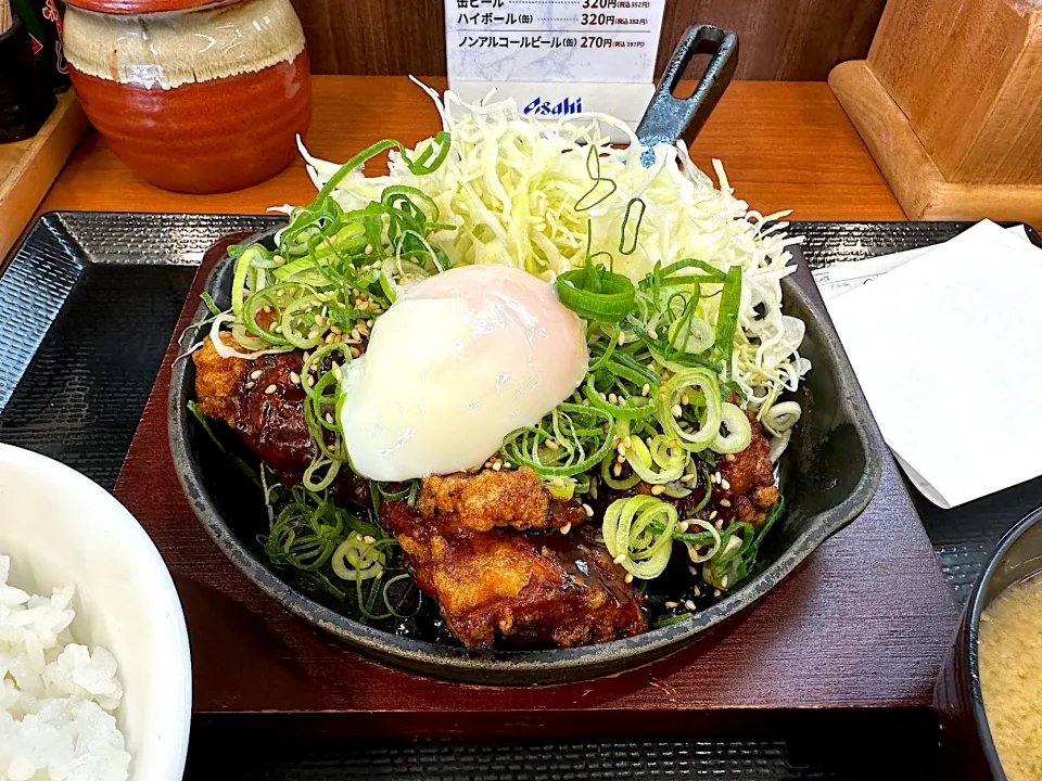 鉄板ねぎ味噌唐揚げ定食|マハロ菊池さん