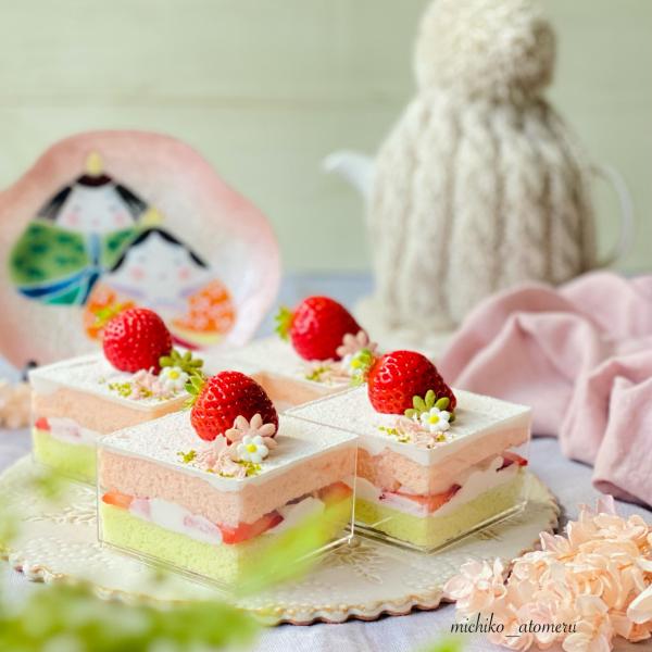 ひなまつりケーキ❀プレートアレンジ お好みのデコレーションケーキに 🌸ひなまつり🌸プレート乗せられます