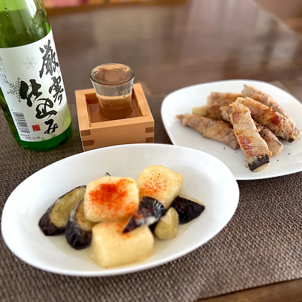 揚げ出し豆腐と茄子🍆の肉巻き|takaさん