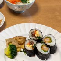 キンパ風と海老フライ巻き寿司
