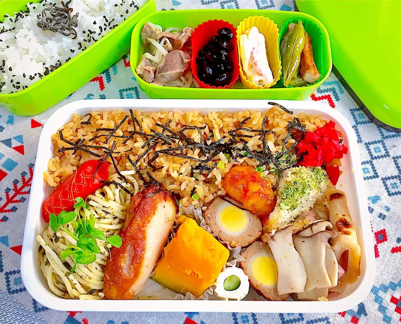 Snapdishの料理写真:旦那への２個弁当|🌻ako ·͜·♡peco🌻さん