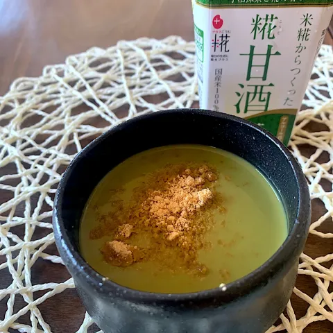 「プラス糀 糀甘酒 LL 抹茶ブレンド」を使ってみたSnapdishの料理・レシピ写真:麹甘酒　抹茶風味を葛湯にしました！